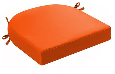 Stuhlkissen Sitzkissen Outdoor Gartenstuhlauflagen, mit Bändern, Sitzkissen für draußen, Terrassenstuhlpolster, Esszimmerstuhl(Orange,45x45x5)