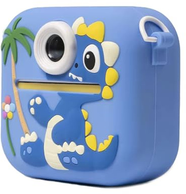 Stampa istantanea della macchina fotografica dei bambini con la custodia del silicone del dinosauro dello schermo da 2,4 pollici batteria ricaricabile incorporata nel lettore musicale di gioco I
