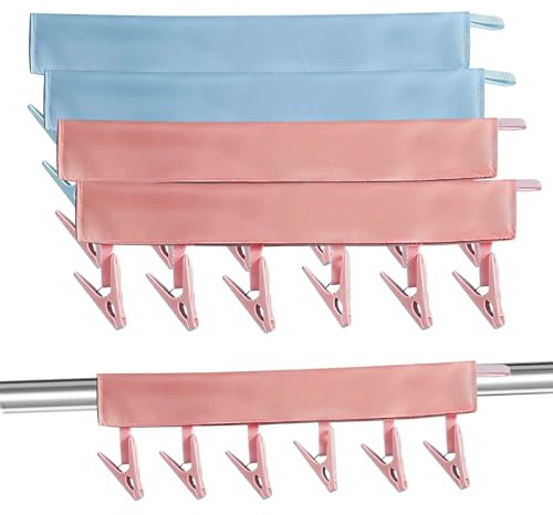 Sock Peg Hanger for Heated Airer 4PCS 6-Peg 12.8 Heated Airers Socks Dryer with Pegs,Sock Hangers for Drying,Folding Clothes Drying Rack,Sturdy Clips for Socks/Lingerie,Ideal for Travel & Home