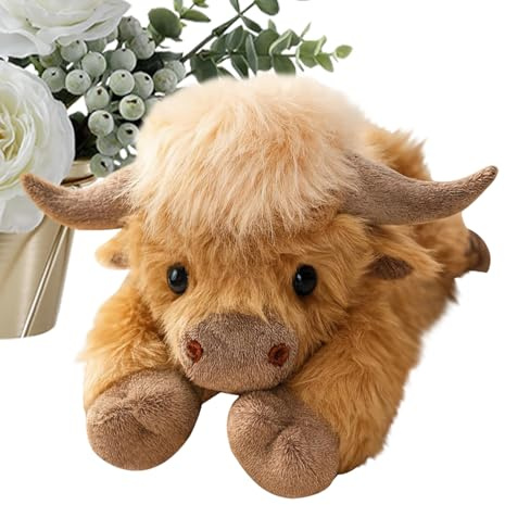 Generisch Plush Cow Decorative Cushion with Filling, 45 x 18 x 15 cm, Weighted Stuffed Animals, for Living Room, Bedroom, Playroom, Dorm, Couch, Sofa, Girls, Teenagers and