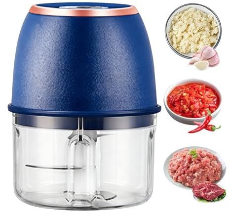 Picadora Mini De Alimentos - 300ML Motor Potente Recargable por USB - Picadora Eléctrica De Ajo Y - para Carne Jengibre Chile Verdura Fruta Preparación de Comidas Hogar Cocina Acampada Picnic