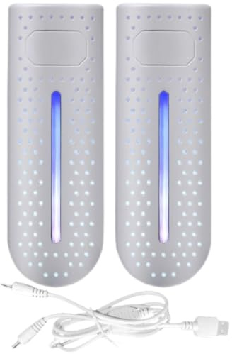 LRXIYODE Sèche-chaussures Électrique Portable Désodorisant Rapide et Pratique Blanc Lumière Uv, Léger Abs, pour Dortoirs et Jours de Pluie en Hiver