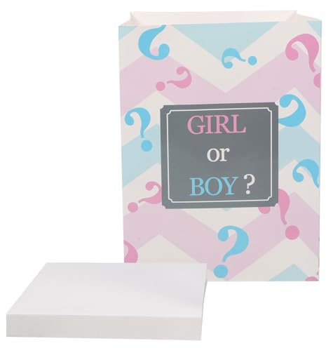 WESIEVYA Caja de Globos para Shower 30x40 Cm Diseño Revelador de Género o Niña, Contenedor de Papel Plegable para Decoración de Mesa y Fiesta de Revelación de Ñiño