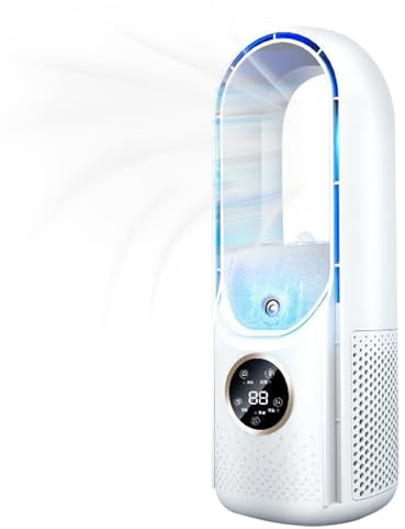 Fydun Ventilateur USB Portable sans Pales avec 6 Vitesses Réglables et Fonction de Pulvérisation de Refroidissement pour la Maison et le Bureau – Idéal pour les Chambres et les Espaces de Vie