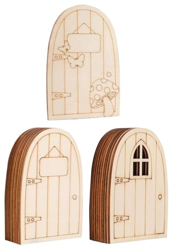 Alipis Set 30 Pezzi Fette di Legno Ritagliato Casetta Decorativa, Ornamenti in Legno Fai da Te per Decorazioni Natalizie e Feste, Superficie Doppia da Dipingere per Artigianato Creativo