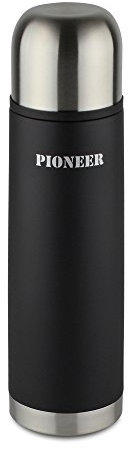 Pioneer Flasks SVB500 Aislado al vacío, 500 ml, Termo de Viaje, Acero Inoxidable 18/10, Mantiene Las Bebidas Calientes Durante 8 Horas, Negro