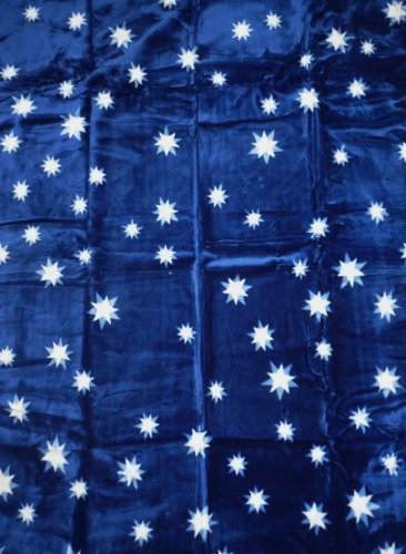 Natur-Fell-Shop KUSCHELDECKE Tagesdecke Decke Sterne blau 160x200