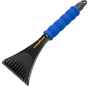 Goodyear Raschiaghiaccio per Auto in ABS + Alluminio + TPR. Impugnatura ergonomica in gommapiuma.