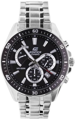 Casio Mens Quartz Watch, Chronograph Display and Stainless Steel Strap EFR-552D-1AVUEF,Black One Size