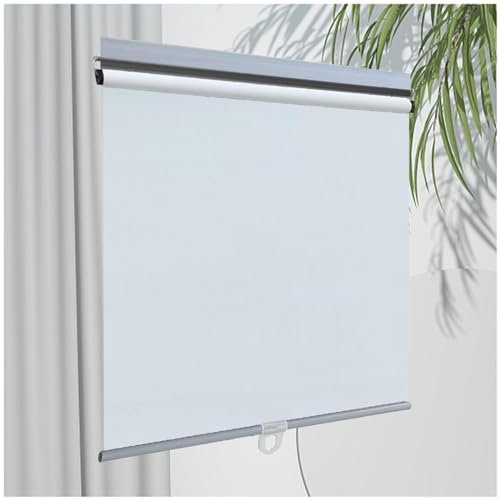 Einziehbarer Sonnenschutzrollos, Verdunkelungsrollos Für Fenster, 35/50/75/90/105/120cm Verdunkelungsvorhänge, Temporäre Sichtschutz Jalousien Ohne Bohren,white-120x200cm/47 * 79in
