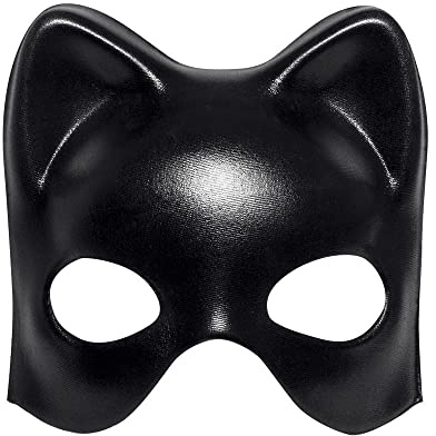 Boland Unisex Maske Boland 00253 - Augenmaske Katze, schwarz, für Erwachsene, Halbmaske, Gesichtsmaske, Unisex, Karneval, Fasching, Fastnacht, Mottoparty, Halloween (1er Pack)