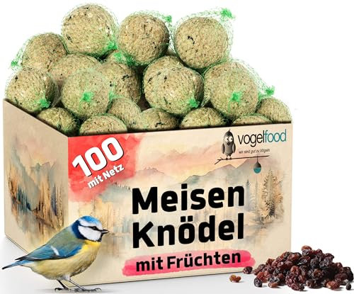 Vogelfood 100 x 90 g = 9 kg Meisenknödel mit Früchten mit Netz