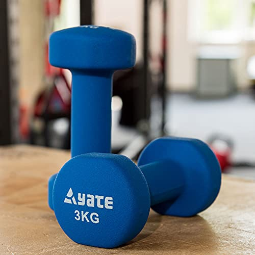 Yate Paar Neopren Training Fitness Hanteln 0,5kg 1kg 1,5kg 2kg 2,5kg 3kg 4kg 5kg rutschfest Hantelset Workout Gewichte für Damen Männer Kinder Krafttraining Gymnastik
