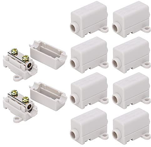 10Pcs Outdoor External Electrical Junction Box Underground Cable Line Wires Power Cord Connector Protection Inline Junction Connector Box ZK-1106 400V 60A,Terminals
