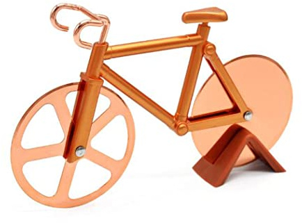 Hoshen Kreative Fahrrad Form Pizzaschneider Teigteiler Edelstahl Pizza Cutter Rad Keksschneider 1 Stück Rosegold