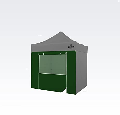 Zeltwand mit Eingang und Fenster (1,9m Wand für 2x2m Zelt, Grün)