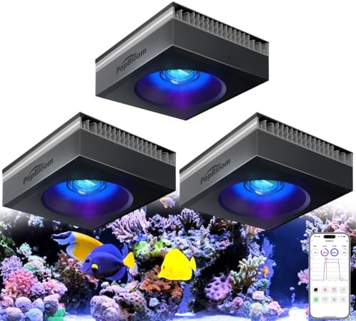 NEU PopBloom RL115 WiFi Meerwasser LED Lampe 360W, Vollspektrum Led Aquarium Beleuchtung für Reef Coral SPS/LPS Fischaquarium, APP unterstützt Deutsch