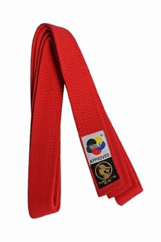 BUDOFIGHT Ceinture de karaté Rouge WKF Élite 260 cm
