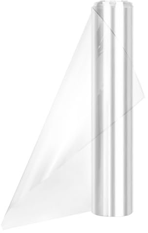 QWORK® Cellophan Rolle, 80 cm x 60 m, Transparentes Geschenkpapier, Geschenkkörbe aus Zellophan, Zum Verpacken von Blumen und Geschenken