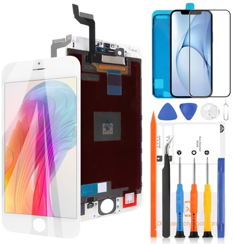 LADYSON Écran pour iPhone 6S Écran 4.7 pour iPhone 6S A1633 A1688 A1691 A1700 Écran LCD Écran Tactile Digitizer Assemblée Pièces de Rechange (Blanc)