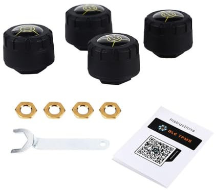 VUIUYOIES Bluetooth 5.1 Auto TPMS Reifendruck Alarmsystem Sensor Android/Reifendruckkontrollsystem 8,0 BarBluetooth 5.1 Tpms Reifendruck 8,0 Bar, 4 Stück