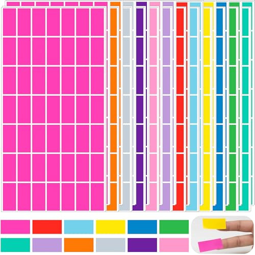 1176 PCS Coloured Stickers Labels,40mm x 19mm Rainbow Sticky Label | YSHIHE 12 Colored Label Stickers,Color Coding Stickers,Self-Adhesive sticky labels for Inventory Organize, File