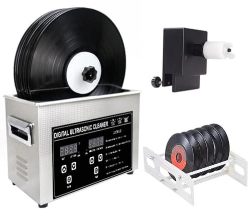 Nettoyeur à ultrasons pour disque vinyle 6 l, machine de nettoyage à ultrasons 180 W, 6 pièces une fois, nettoyage double face à rotation automatique, synchronisation 0 ~ 30 min, système de nettoyage