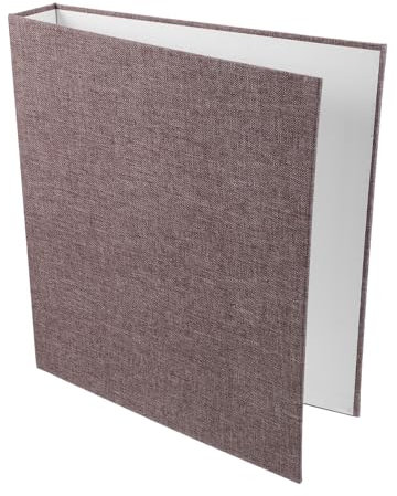 NUOBESTY A5 3-Ring Binder Cover Linen Fabric Deep Grey Mini Loose Leaf Notebook Shell Refillable Organizer for Office Document Storage