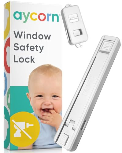 AYCORN® Window Restrictor - Baby Safety Window Locks for UPVC Windows - Baby Proofing Child Safety Window Door Lock for Child & Home Security, 30 Second Install (No Drilling) with 3M Adhesive