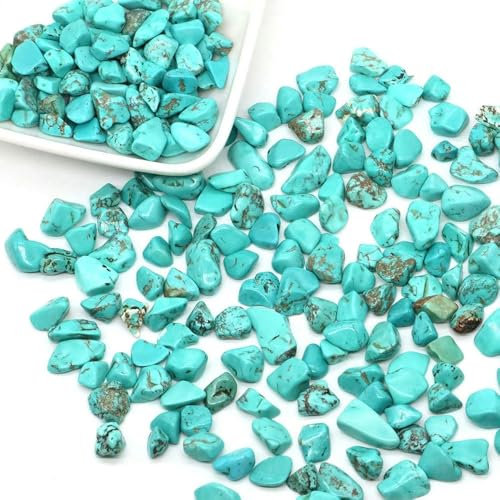 Natursteine, Kies, Kristalle, Splitter, Quarzmineralien, Reiki-Heilung, getrommelte Achatproben, Edelsteine, Heimaquarium-Dekor, DIY-Bastelarbeiten, Blau-Türkis, 50 g