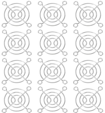 PATIKIL 50mm Fan Finger Grill, 12 Pack Metal Grill Protector Guard Fan Protective Cover for 50mm Exhaust Fans Equipment Computer DIY