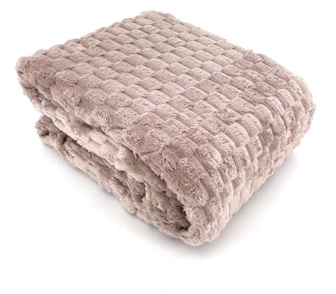 heimtexland ® super Flauschige Flanell Kuscheldecke XL 150x200 Wohndecke Oeko-tex Sofadecke Typ905 Cappuccino
