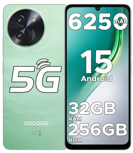 DOOGEE Note 59 Pro 5G Smartphone Libre Android 15, 32GB+256GB(2TB) Octa Core 6,75 HD+120Hz Telefonos Moviles 8.6mm, 6250mAh Teléfono Móvil para Mayores, Cámara AI 16MP/Dual SIM/GPS/NFC/Huella Móvils