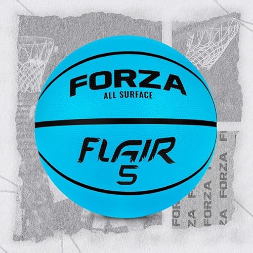 FORZA Flair Rubber Basketball | Durable Basketballs in Sizes 3, 5, 6 & 7 | Dimpled Grip Design for Indoor & Outdoor Use