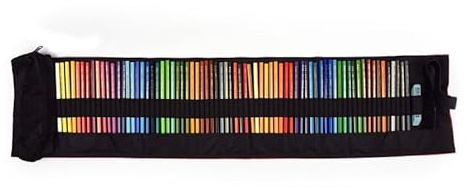 KOH-I-NOOR Aquarell- Stiftetasche gefüllt mit 72 Aquarell- Farbstiften + Anspitzer, Radiergummi,Pinsel und Kramtasche