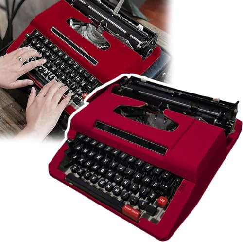 Klassische manuelle Schreibmaschine - Kreative antike Schreibmaschine mit Vintage-Optik für Buchstaben, kreatives Schreiben, Basteln, freies Schreiben