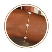 ZOERAY Bracelet Femme Argent 925/Or en Trefle à 4 Feuilles Réglable Bracelet 18K Plaqué Or en Zircon Cubique Papillon Fleur Bracelets Amitié Parure Bijoux Idée Cadeau Marraine Anniversaire Femme Fille