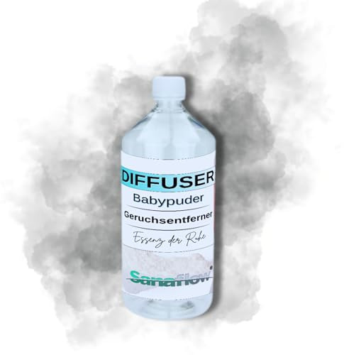 Raumduft Duftwasser Babypuder 1 Liter – Für Elektrische & Ultraschall Diffuser – Geruchsneutralisierer – Frischer Raumduft – Made in Germany