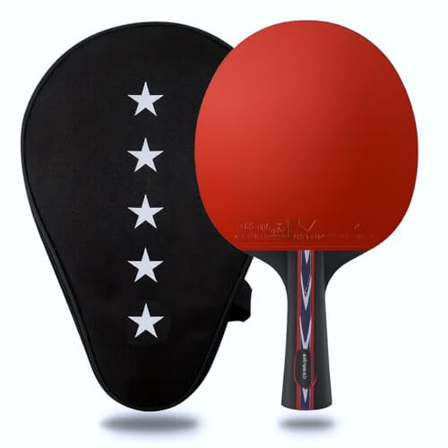 Racchetta da Ping Pong 5 Stelle Professionale – Performance Pro Avanzata con Struttura a 5 Strati – Gomma Offensiva – Approvata ITTF – Alta Velocità, Spin e Controllo per Giocatori Esperti