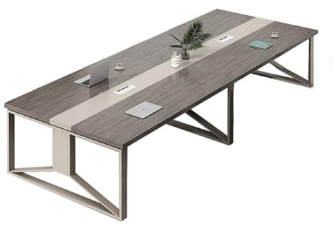Tavolo conferenza 2-4m Grande tavolo sala conferenze Tavolo conferenza ufficio Piano tavolo spesso Tavolo lungo conferenza con design a fori filettatura adatto conferenze in ufficio(300x130x75cm)