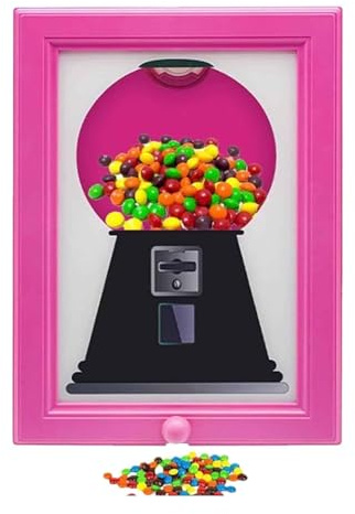 Frame di distributore di caramelle, dispenser a cornice di caramelles pratiche, macchine per distributori di dolci divertenti, novità distributori distributori di distributori di caramelles (Pink)