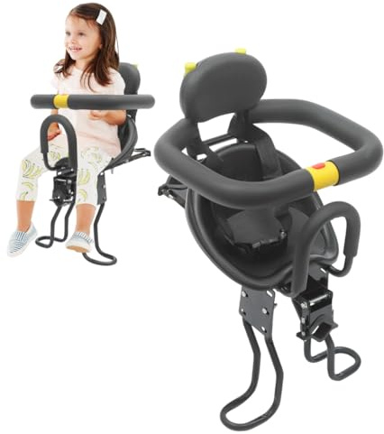 Siège de vélo avant universel pour enfant de 1 à 5 ans (15 kg) - Pour garçons et filles de 1 à 5 ans (15 kg) - Siège de sécurité enfant - Système de sangle et repose-pieds - Montage rapide