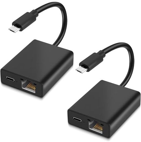 Ethernet-Adapter für Fire TV Stick, Micro-USB auf RJ45-Ethernet-Netzwerkadapter, kompatibel mit 4K Fire Stick, Chromecast, Google Home Mini und mehr Streaming-TV-Sticks bis zu 100 Mbit/s