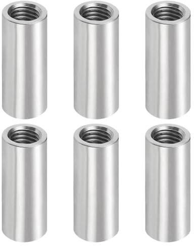 Touosy 6 Stück M8×30mm Runde Gewindemuffen, Verbindungsmuttern Edelstahl 304 Einschraubmutter M8 Verlängerte Ausführung, Distanzmuffen für Möbelmontage Maschinenbau Bauwesen und Heimwerken