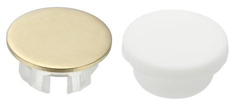 QUARKZMAN 2 Piezas Anillo De Rebosadero para Lavabo, Cubierta Universal De Desagüe De Rebosadero, Inserto En Agujero Tapa Redonda Capa Simple para Lavabo De Baño Cocina Fregadero, Oro