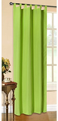Gardinenbox 1er Set Vorhang Blickdicht Matte unifarbene Gardine mit Schlaufen. Aus edlem Microsatin Micofaser-Gewebe., 175x140, Apfelgrün, 20400