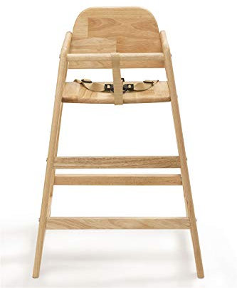 Safetots Einfach stapelbarer Holzhochstuhl, Naturfarben, Hochstuhl für Baby und Kleinkind, Stilvoll und praktisch, Babyhochstuhl für Ihr Zuhause oder platzsparender Hochstuhl für Restaurants.