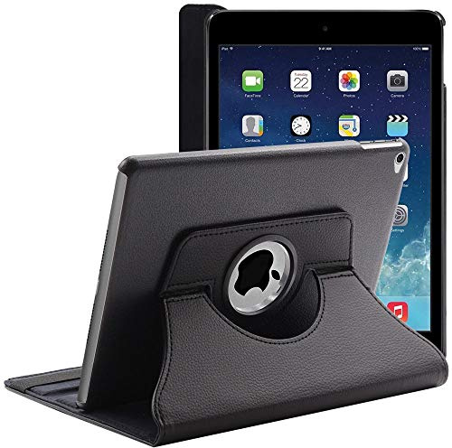 ebestStar - Hülle für iPad Air 2 iPad 6, Drehbar Schutzhülle, PU-Lederhülle, Rotierende Ständer Etui, Rotating Case Cover, Schwarz