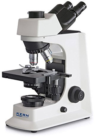KERN Optics Hochleistungs-Verbundmikroskop, Trinokular Tubus, Infinity E-Plan, Weiß/Schwarz, 4x/10x/40x/100x Objektiv, 3 W LED, Durchgestrah