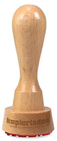 Runder Holzstempel mit Wunschtext und Logo personalisieren - Ø 40 mm, optional mit Stempelkissen und Tinte - Logostempel, Motivstempel